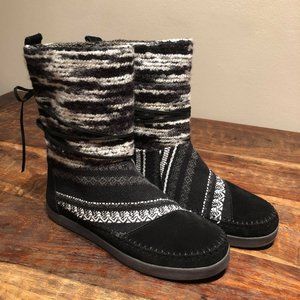 Toms Nepal Boot Black Suede Women's 10